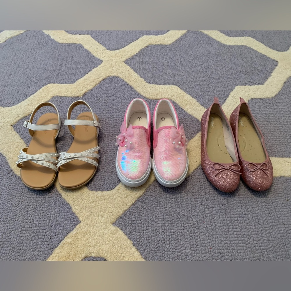 Three girls size 1 shoes